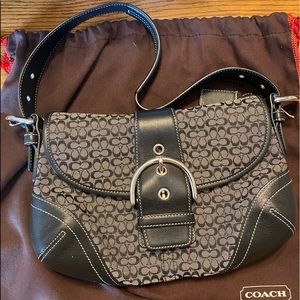 Coach Soho 6818 Signature Front Buckle flap shoulder bag